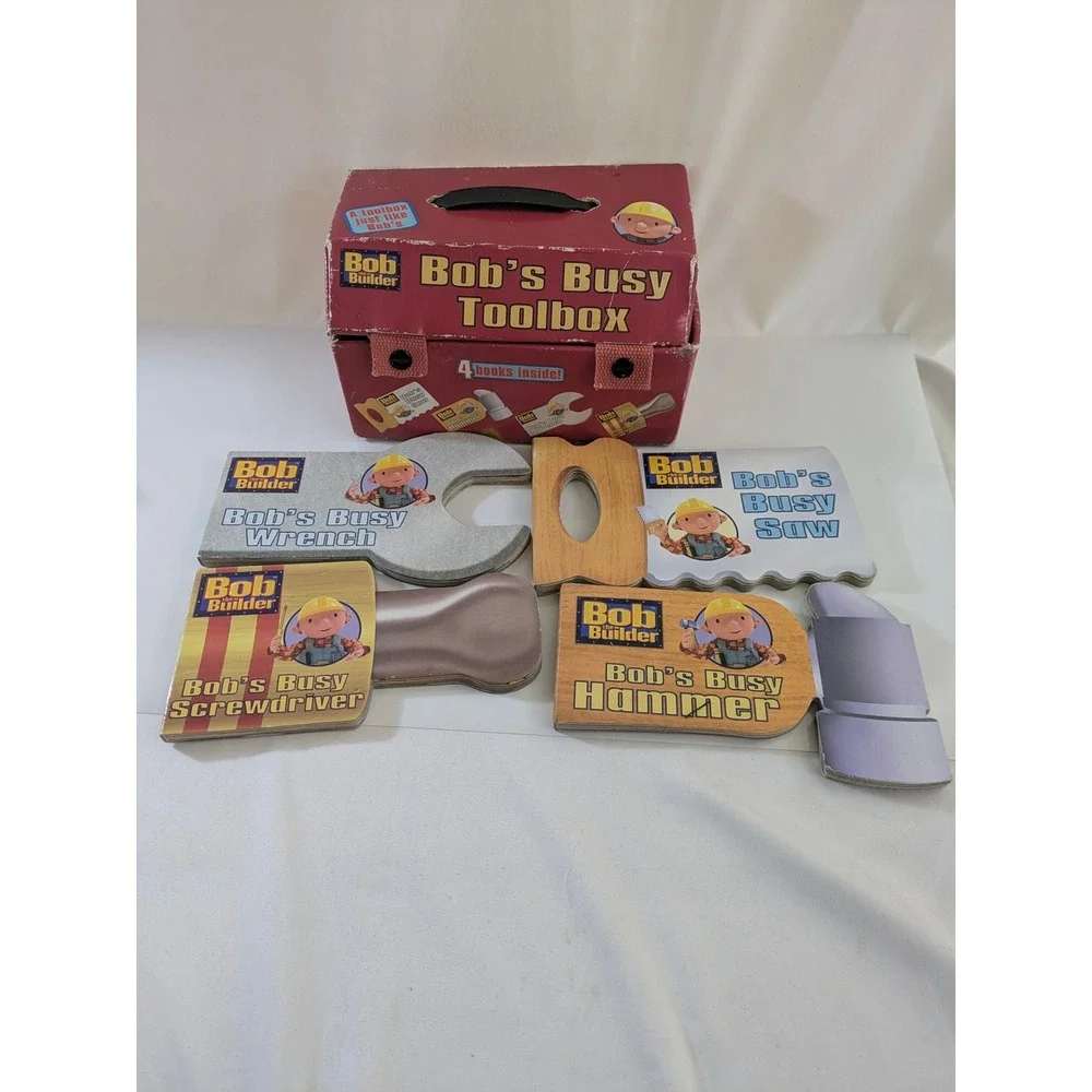 Bob the‎ Builder Bob's Busy Toolbox 4 Shaped Board Book Set with Carrying Case